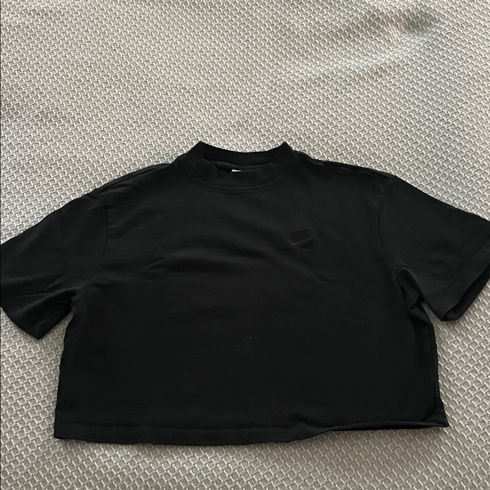 Nike Black Cropped Crewneck Tee